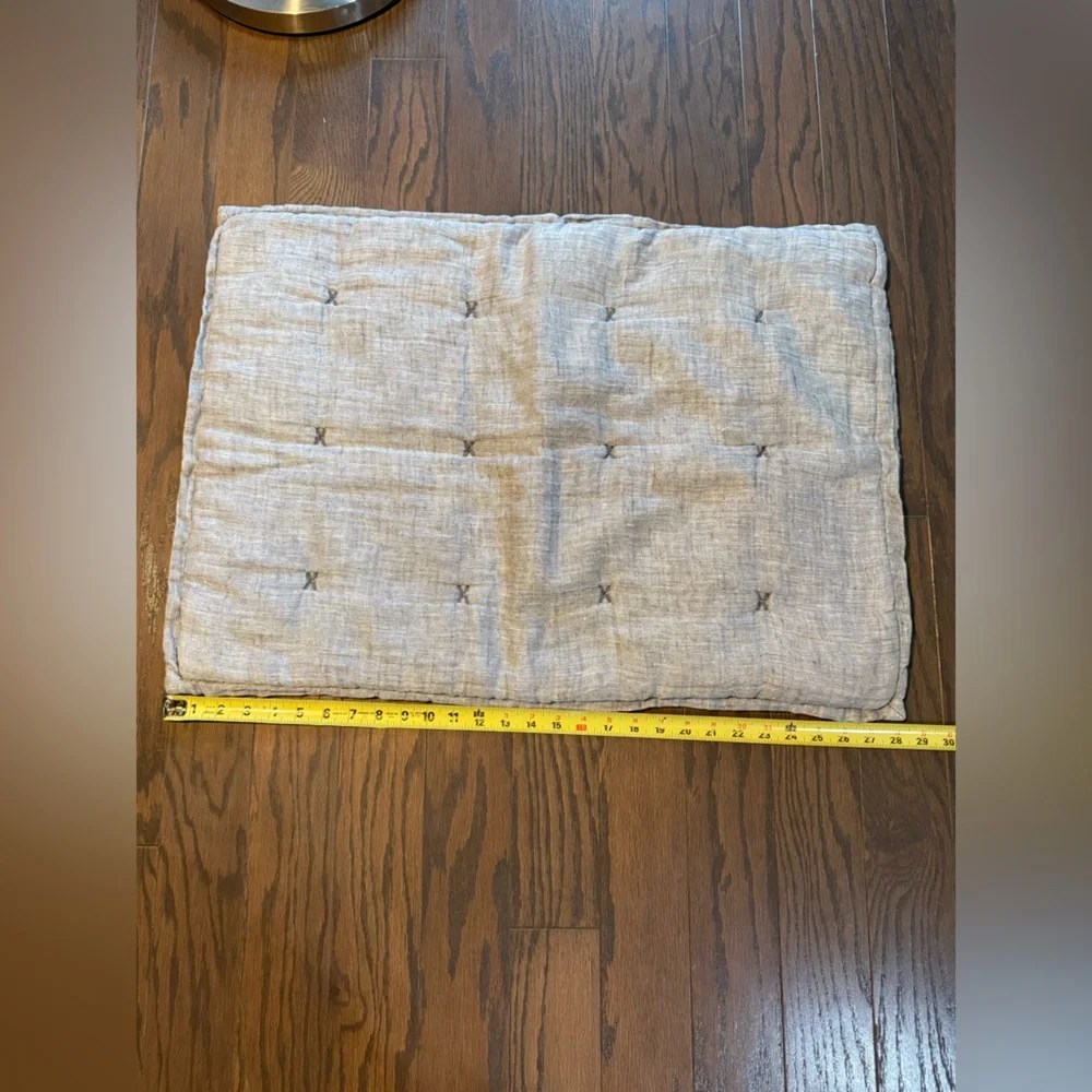 Restoration Hardware 2 Standard Grey Linen Gauze Shams 20x28